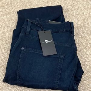 7 For all Mankind brand new navy jeans. Size 32. Never worn